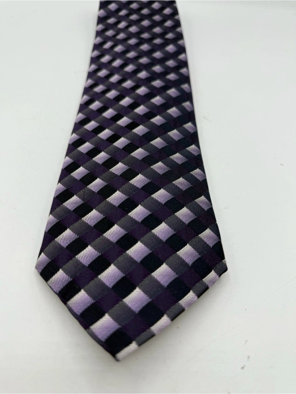 Classic Men's Purple Check Silk Tie